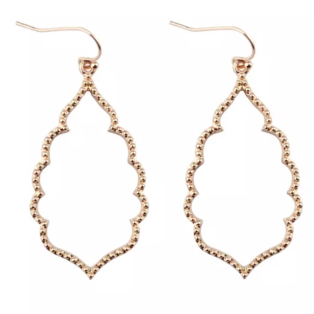 NEW!💙💎ROSE GOLD COLOR!💎💙GORGEOUS DROP EARRINGS - Picture 2 of 6